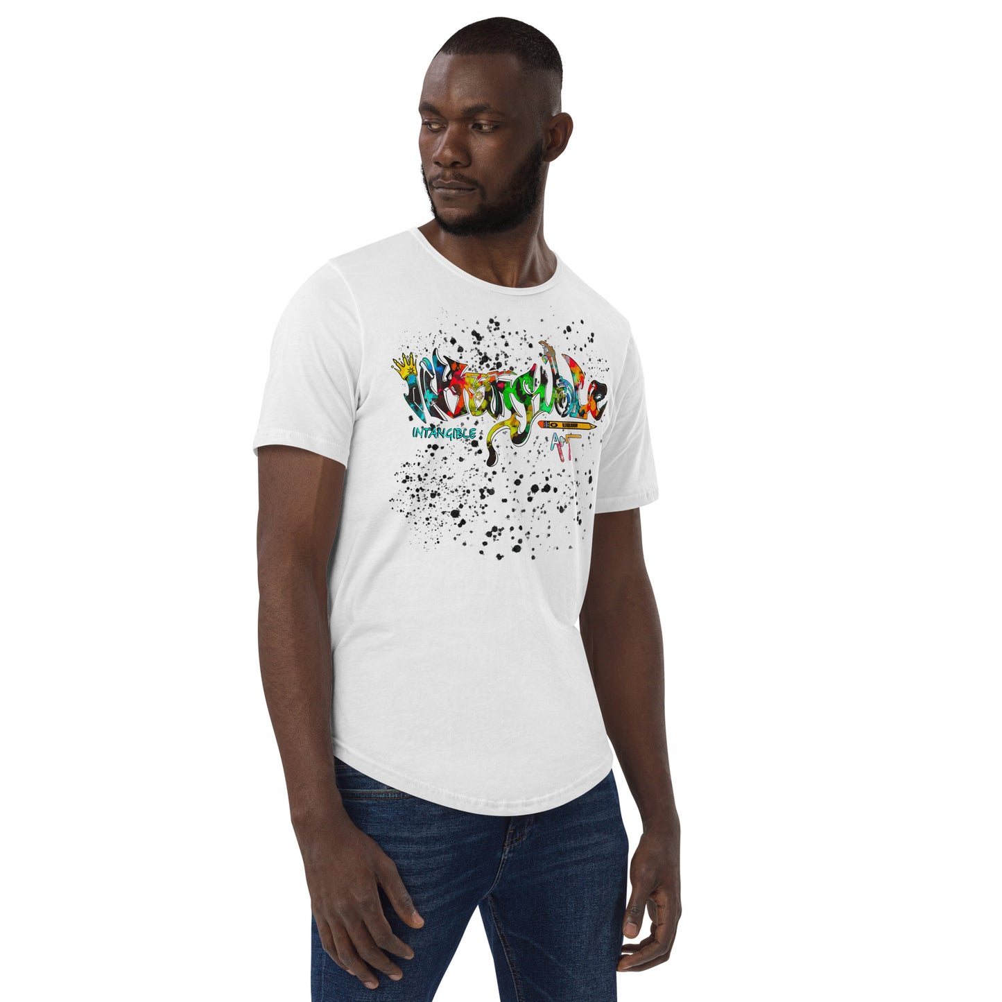 Men's Intangible Art Curved Hem T-Shirt