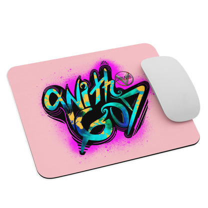 With God Fuchsia Pink Splash, Pink Mouse Pad