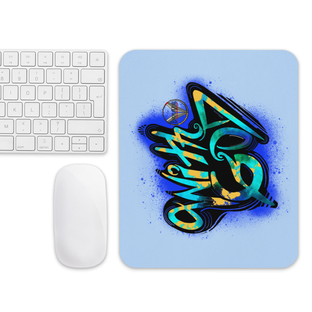 With God Cobalt Blue Splash, Pattens Blue Mouse Pad