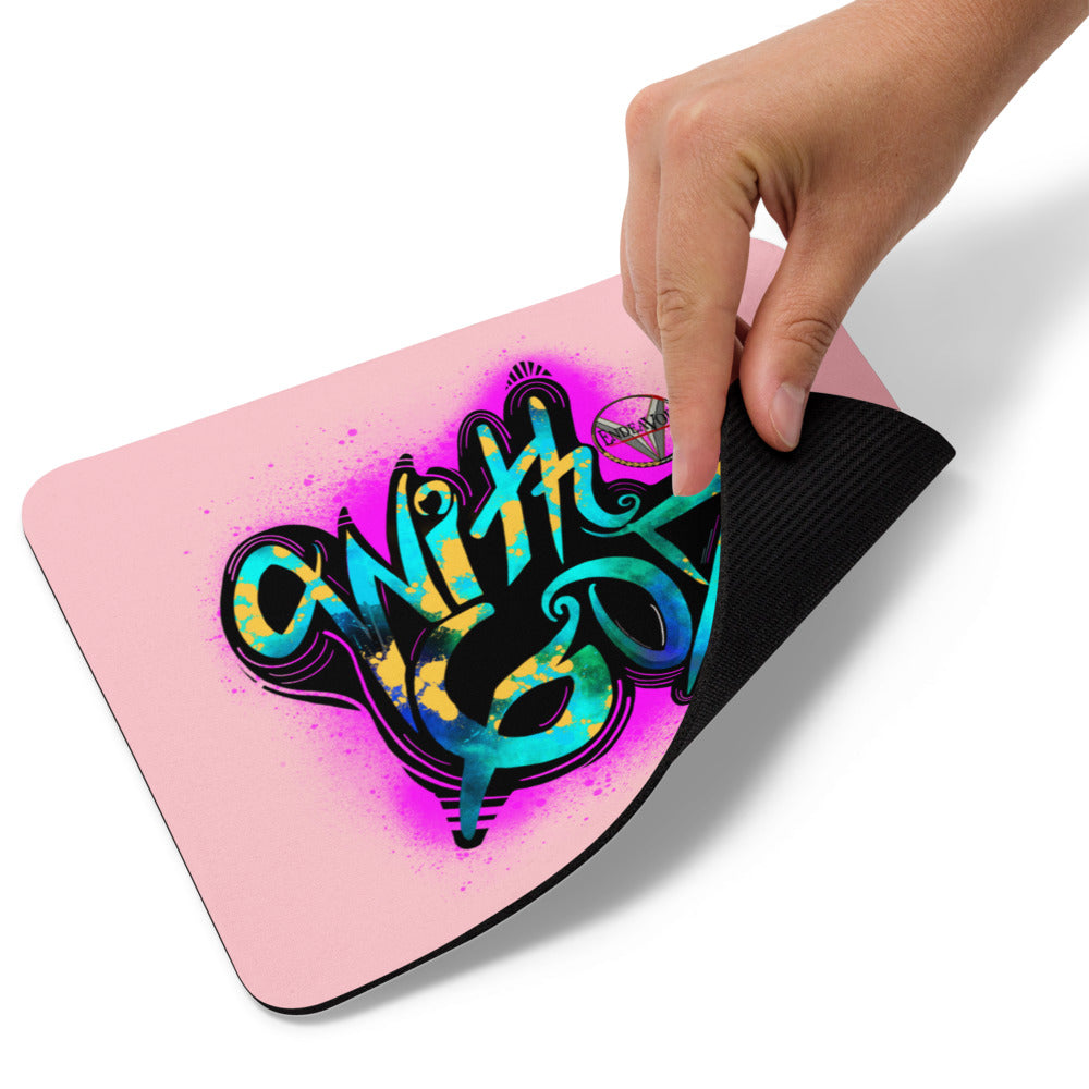 With God Fuchsia Pink Splash, Pink Mouse Pad