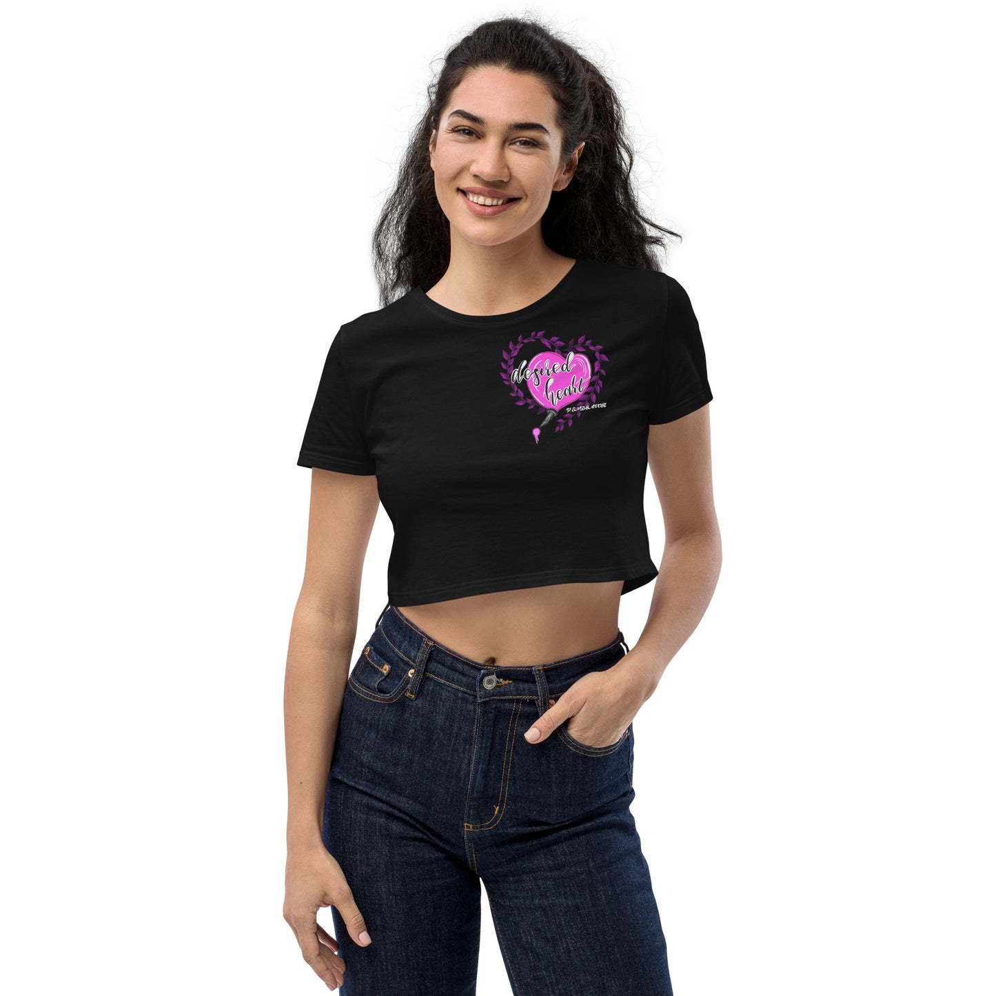 Desired Heart Fuchsia Pink Organic Crop Top
