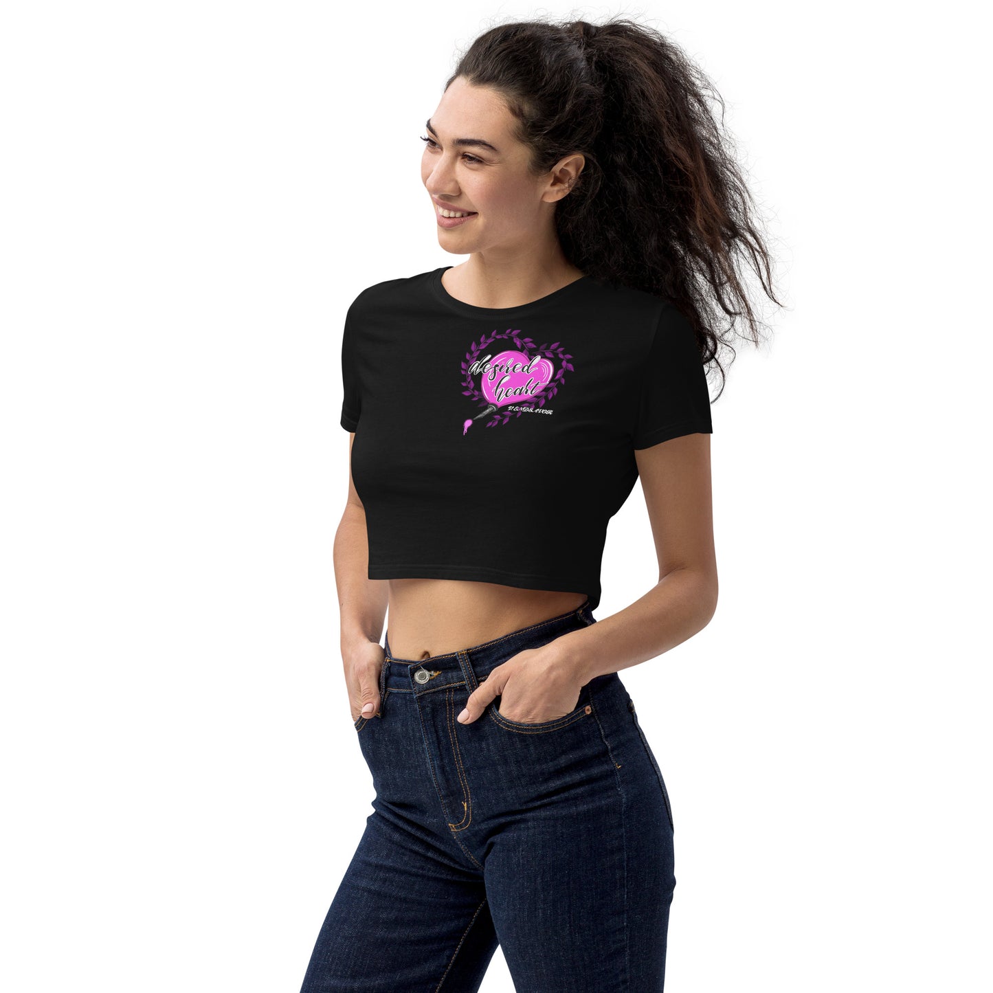 Desired Heart Fuchsia Pink Organic Crop Top