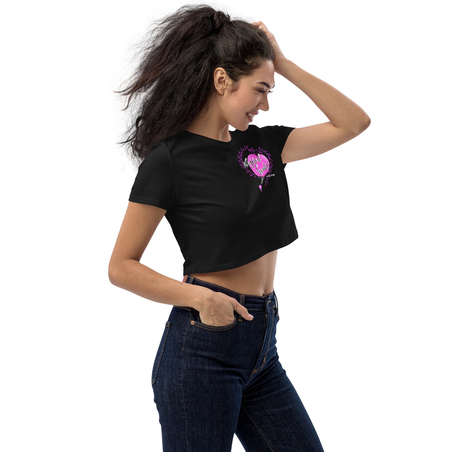 Desired Heart Fuchsia Pink Organic Crop Top