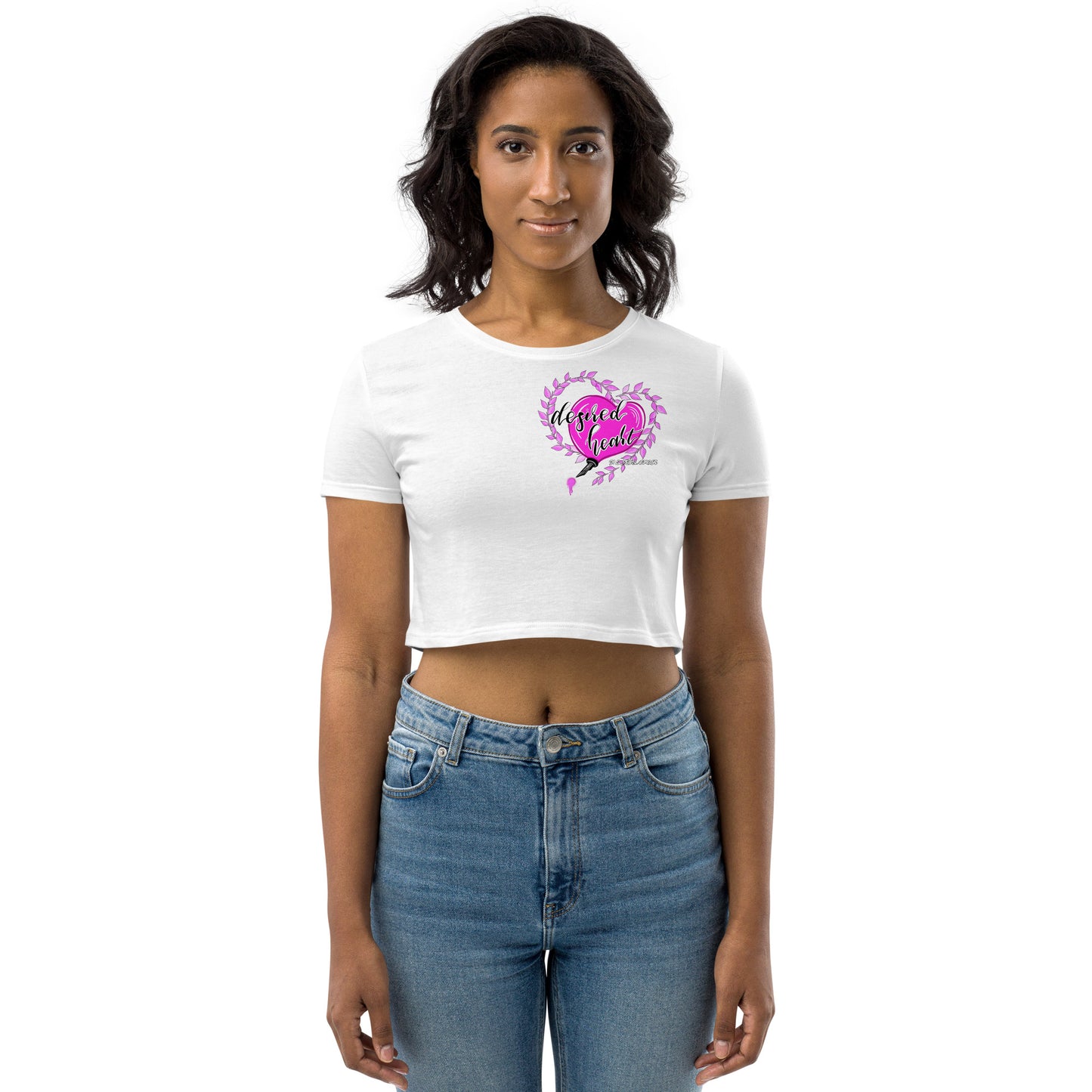Desired Heart Fuchsia Pink Organic Crop Top