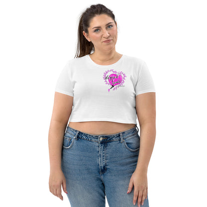 Desired Heart Fuchsia Pink Organic Crop Top