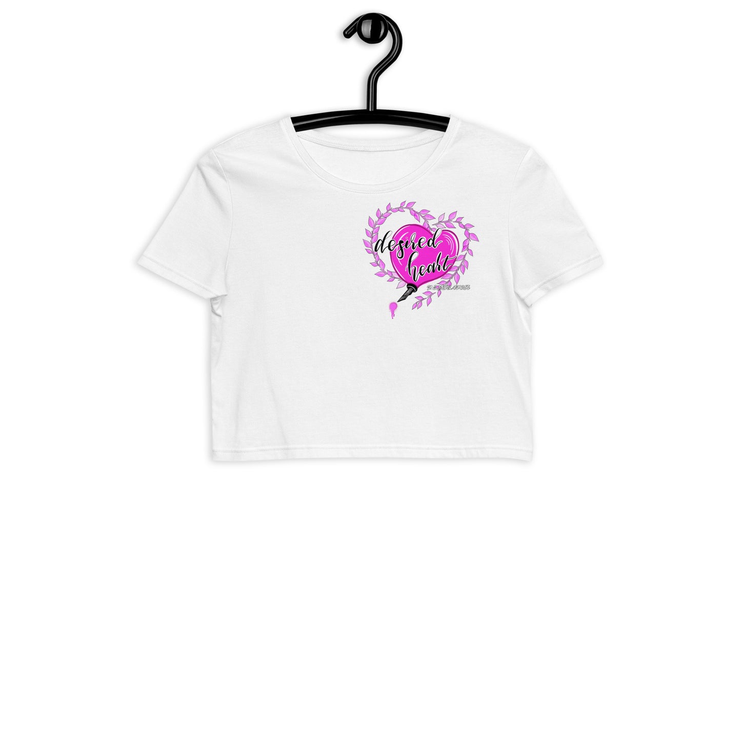 Desired Heart Fuchsia Pink Organic Crop Top
