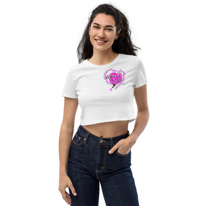Desired Heart Fuchsia Pink Organic Crop Top