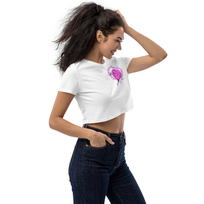 Desired Heart Fuchsia Pink Organic Crop Top