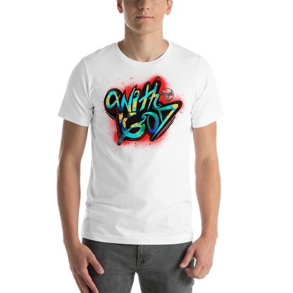 With God Crimson Red Splash Short-Sleeve Men T-Shirt