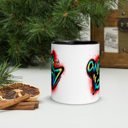 With God Crimson Red Splash Mug with Red Color Inside