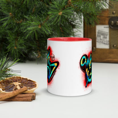 With God Crimson Red Splash Mug with Red Color Inside