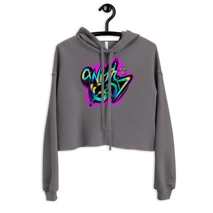 With God Fuchsia Pink Splash Crop Hoodie