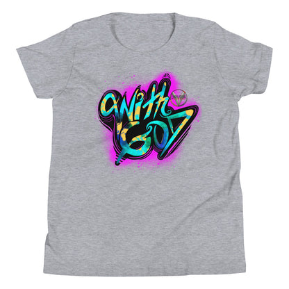 With God Fuchsia Youth Short Sleeve T-Shirt