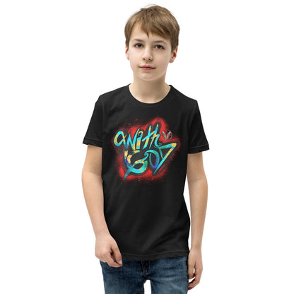 With God Red Splash Youth Short Sleeve T-Shirt