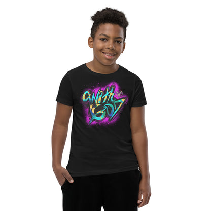 With God Fuchsia Youth Short Sleeve T-Shirt