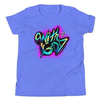 With God Fuchsia Youth Short Sleeve T-Shirt