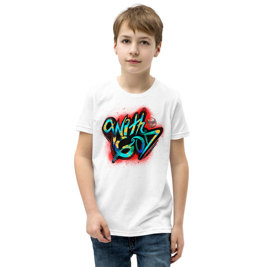 With God Red Splash Youth Short Sleeve T-Shirt