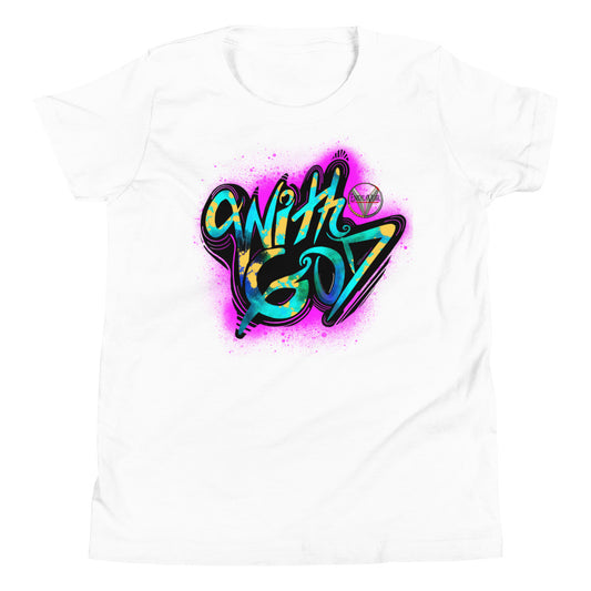 With God Fuchsia Youth Short Sleeve T-Shirt